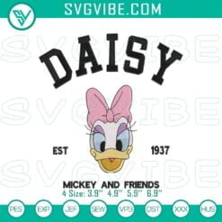 Disney Embroidery Designs, Embroidery Designs, Daisy Duck Embroidery Pattern 5