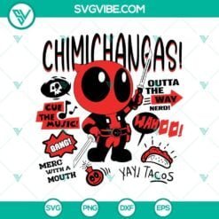 Food And Drink, Hobby, SVG Files, Deadpool Chimichangas SVG PNG Silhouette Clip 5