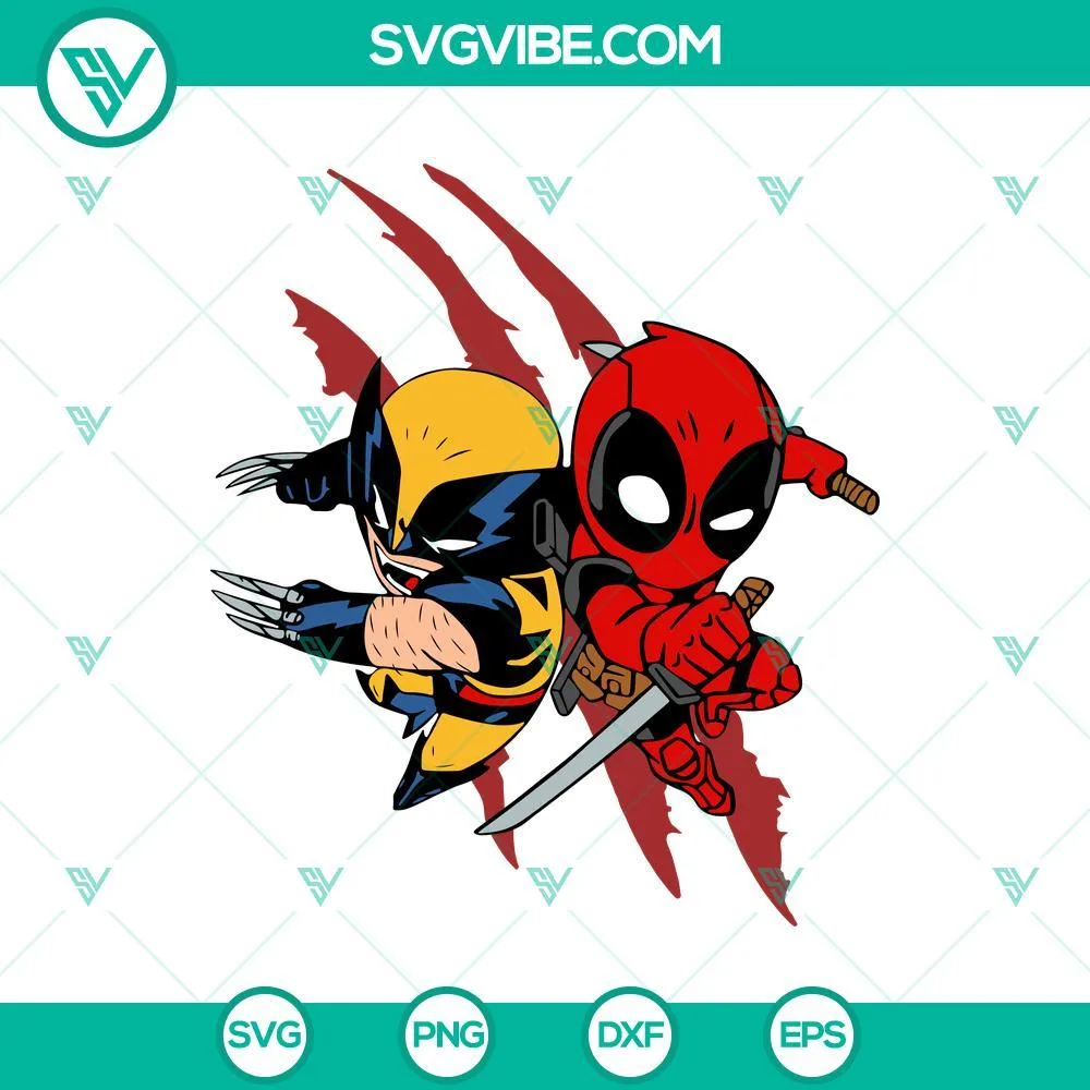 deadpool wolverine clipart in svg png format mockup