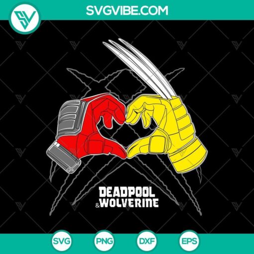 deadpool wolverine heart hands svg png mockup