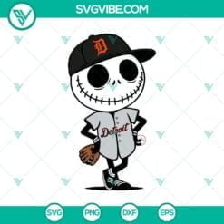 Baseball, Halloween, Sports, SVG Files, Detroit Tigers Jack Skellington 2