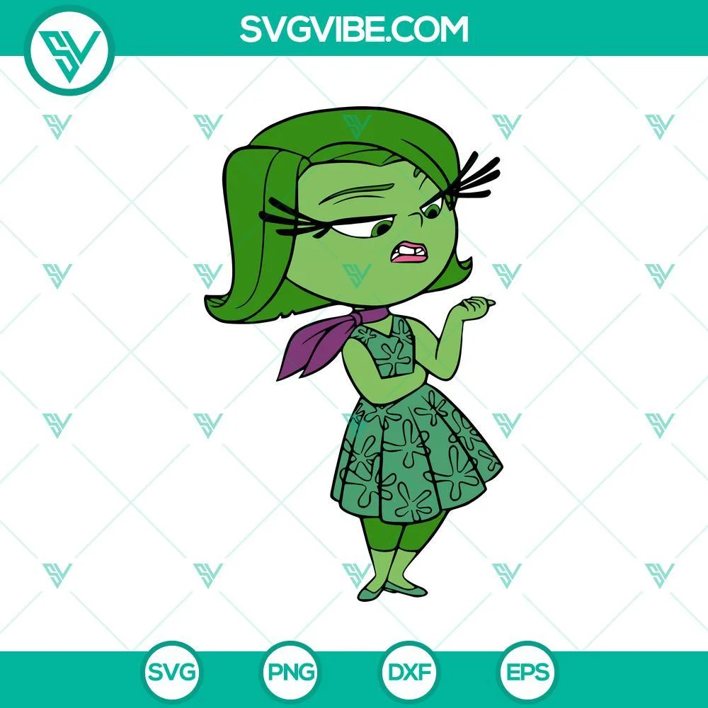 Disney, SVG Files, Disgust Inside Out 2 SVG PNG, Disgust Cricut Silhouette 1