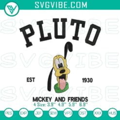 Disney Embroidery Designs, Embroidery Designs, Disney Pluto Canine Stitch 2