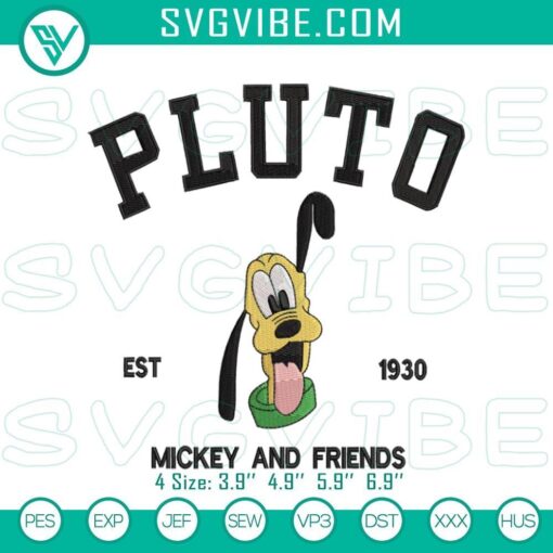 disney pluto canine stitch pattern files mockup