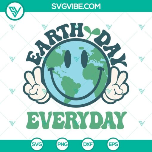 earth day peace emblem daily smile svg cut files mockup