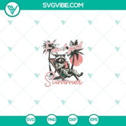 Seasons, Summer, SVG Files, Feral Girl Summer SVG File, Funny Opossum SVG PNG 3