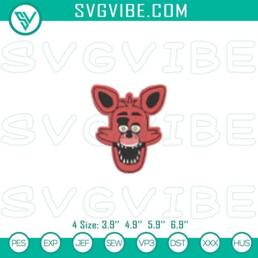 fnaf foxy embroidery template five nights at freddy s stitch design mockup