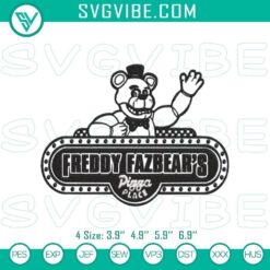 Freddy Fazbear's Pizzeria Embroidery Patterns, Fnaf Horror Game Stitch File