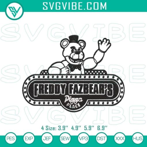 freddy fazbear s pizzeria embroidery patterns mockup