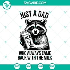 Animals, Dad, Family, Fathers Day, SVG Files, Funny Raccoon With Milk SVG, Just 2