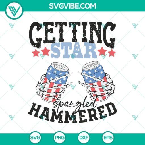 getting star spangled hammered svg png funny skull hand 4th of july svg mockup