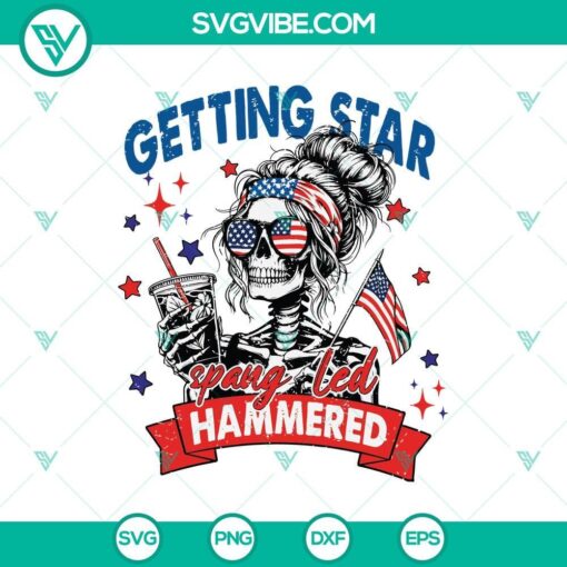 getting star spangled hammered svg skeleton 4th of july svg skeleton bandana sunglasses american flag svg mockup