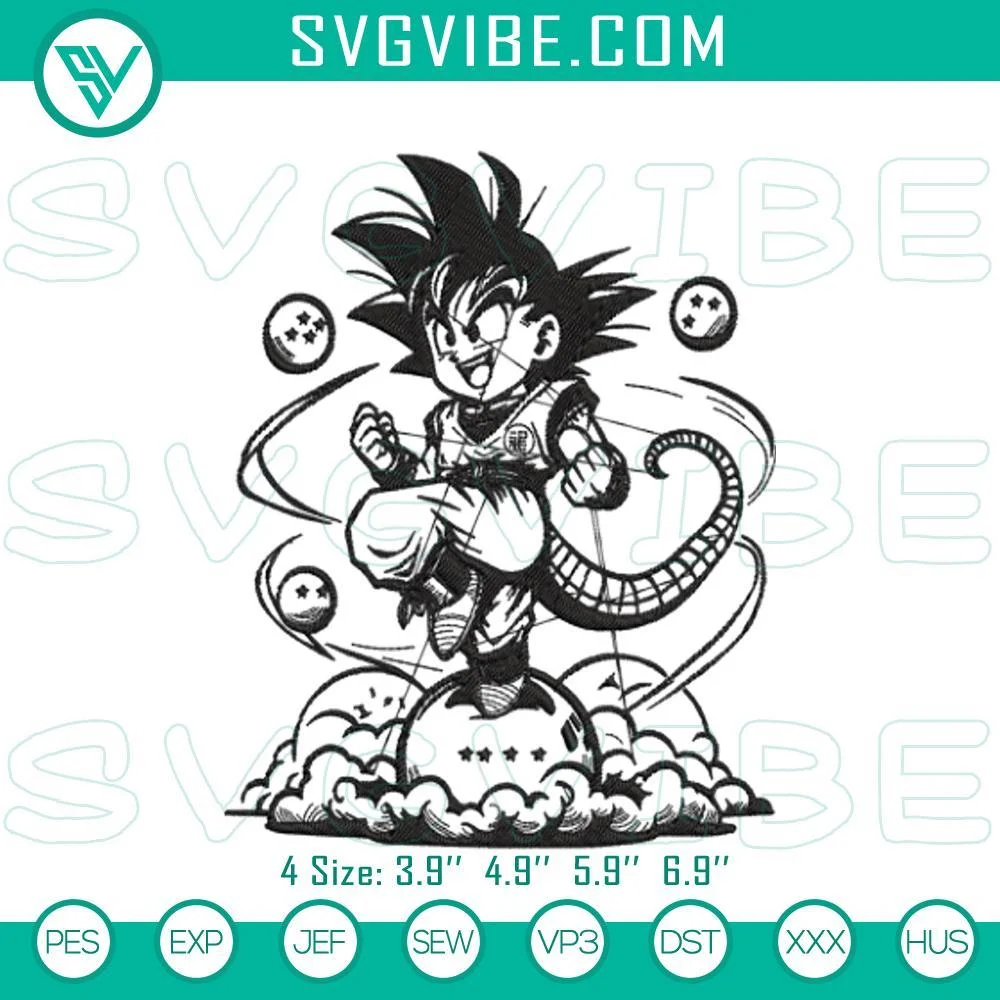 Anime Embroidery Designs, Anime Embroidery Designs, Embroidery Designs, Goku 1