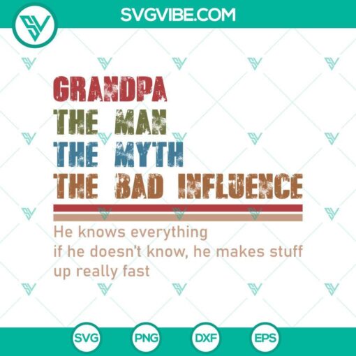 grandfather svg legendary man bad influence father s day svg mockup