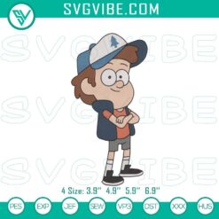 Cartoon Embroidery Designs, Embroidery Designs, Gravity Falls Dipper Pines 7