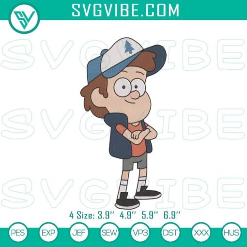 gravity falls dipper pines embroidery machine designs files mockup