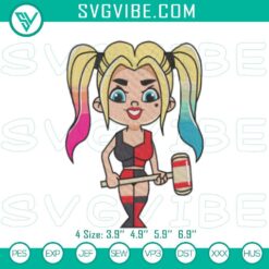 Embroidery Designs, Movies Embroidery Designs, Harley Quinn Chibi Embroidery 10