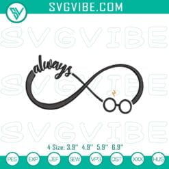 Embroidery Designs, Movies Embroidery Designs, Harry Potter Always Infinity 4