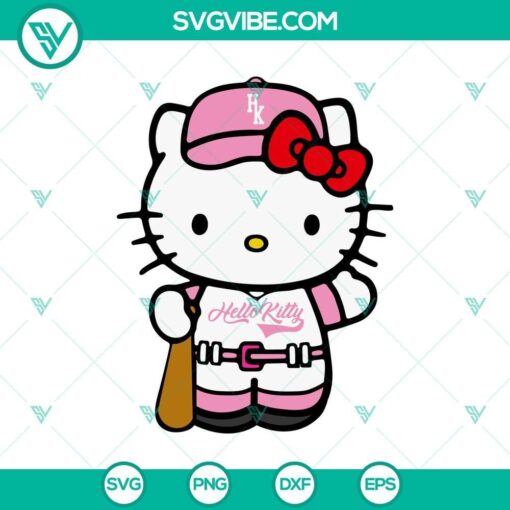 hello kitty astros baseball 2024 svg in pink mockup