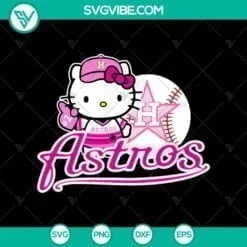 Baseball, Sports, SVG Files, Hello Kitty Astros H-Town & Houston Texas SVG, 4