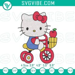 Cartoon Embroidery Designs, Embroidery Designs, Hello Kitty Bike Ride & 13