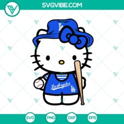 Baseball, Sports, SVG Files, Hello Kitty Dodgers Baseball SVG, PNG Cut File 21