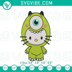 Cartoon Embroidery Designs, Embroidery Designs, Hello Kitty Monsters Inc. 16