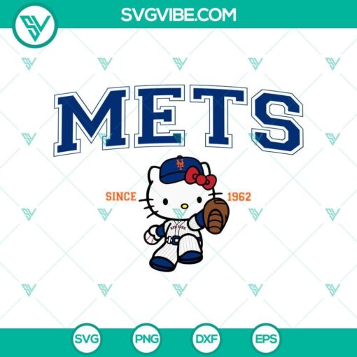 hello kitty new york mets mlb svg png dxf eps pack mockup