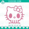 Hello Kitty skull in pink embroidered design, a cute & spooky Sanrio file for digital use, perfect for Halloween enthusiasts.