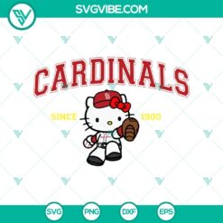 Cartoons, Sports, SVG Files, Hello Kitty St Louis Cardinals MLB SVG PNG DXF EPS 23