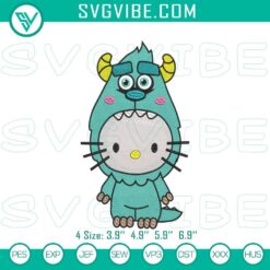 Cartoon Embroidery Designs, Embroidery Designs, Hello Kitty & Sulley 15