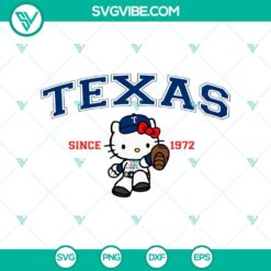 Cartoons, Sports, SVG Files, Hello Kitty Texas Rangers MLB Vector Files SVG PNG 22