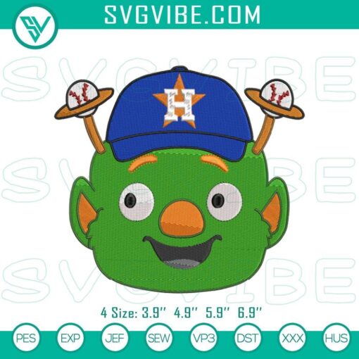 houston astros orbit mascot baseball embroidery patterns mockup