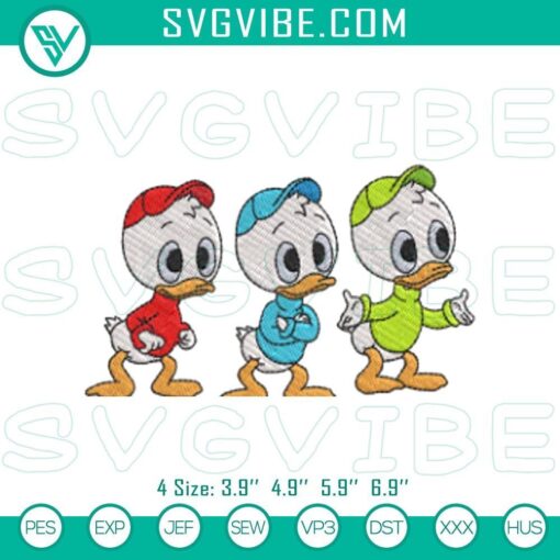 huey dewey and louie embroidery file for machines mockup