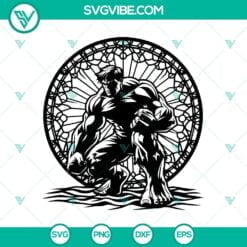 Movies, SVG Files, Marvel Black Panthers SVG, Stained Glass Design Marvel 4