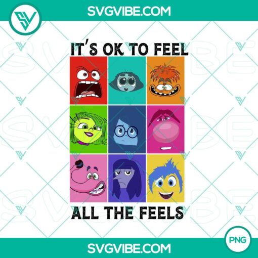 inside out 2 characters png it amp 8217 s okay to feel all the feels png mockup