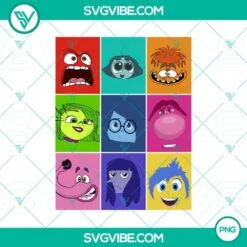 PNG Files, Inside Out 2 Faces PNG, Anger, Joy,  Ennui, Envy, Anxiety, Sadness, 2