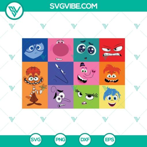 inside out 2 faces svg inside out 2 characters svg mockup