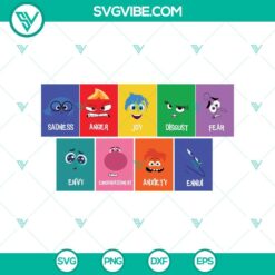 Disney, SVG Files, Inside Out 2 SVG, Characters Inside Out 2 SVG PNG Cricut 11