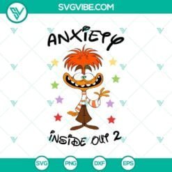 Disney, SVG Files, Inside-Out Anxiety 2 SVG PNG Inside Out 2  21