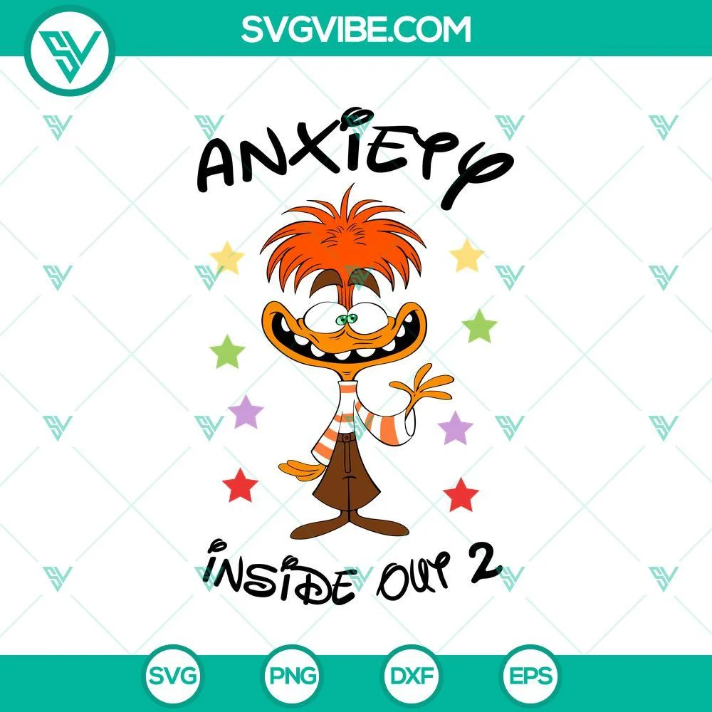 Disney, SVG Files, Inside-Out Anxiety 2 SVG PNG Inside Out 2  1