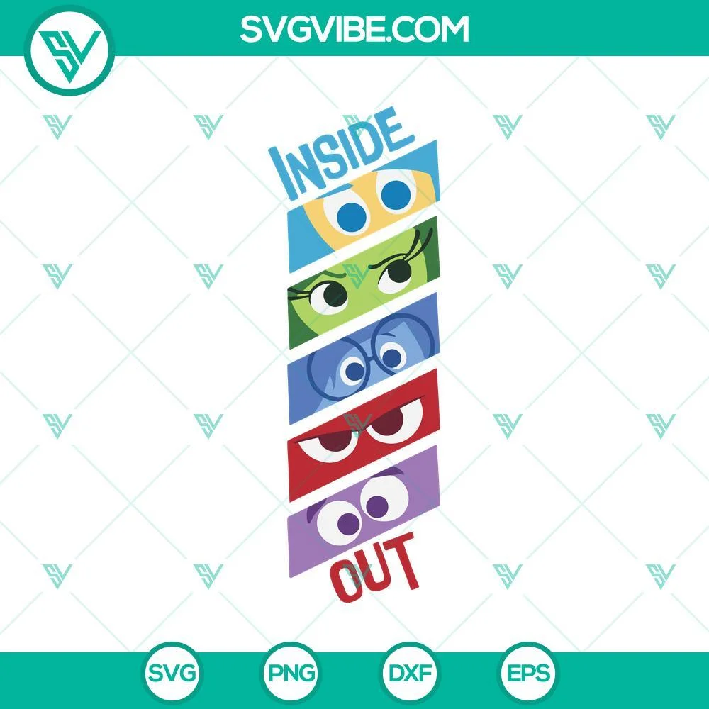 Disney, SVG Files, Inside Out Faces SVG PNG Inside Out 2  1