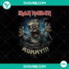 Iron Maiden Skeleton & Mummy heavy metal band PNG with detailed graphic design, perfect for metal music fan websites.