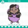 Isabela Madrigal & Encanto Disney embroidery patterns with floral magic stitch file, vibrant colors and intricate design.