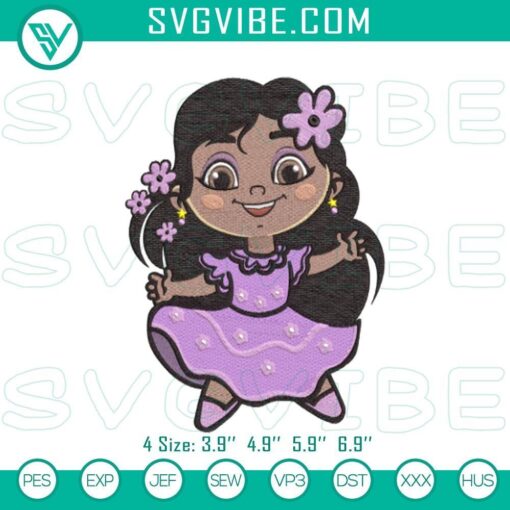 isabela madrigal encanto disney embroidery patterns mockup