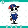 Jack Skellington Cubs Baseball Halloween themed SVG PNG design for crafts and projects.