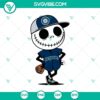 Jack Skellington Mariners Baseball Halloween SVG PNG design featuring a spooky themed baseball player for Halloween.