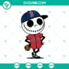 Jack Skellington Red Sox Halloween baseball design SVG PNG for sports fans and Halloween enthusiasts.