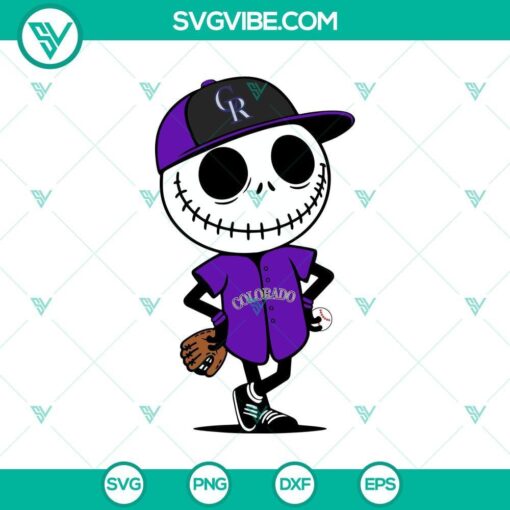 jack skellington rockies baseball halloween svg png mockup