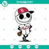 Jack Skellington Cardinals Halloween baseball SVG PNG, perfect for spooky St. Louis Cardinals fans.